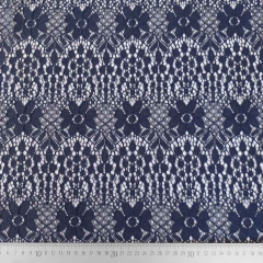 Spitzenstoff Blumen elastisch, dunkelblau