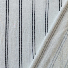 Viskose Leinen Slub Webware Doppestreifen, schwarz wei�