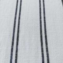 Viskose Leinen Slub Webware Doppestreifen, schwarz wei�