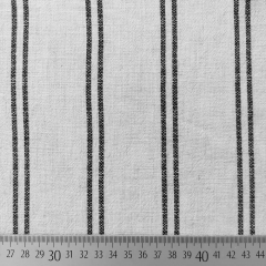 Viskose Leinen Slub Webware Doppestreifen, schwarz wei�