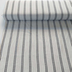 Viskose Leinen Slub Webware Doppestreifen, schwarz natur (beige)