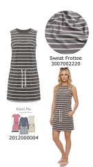 Sweat Frotteestoff Streifen, cremewei� taupe grau