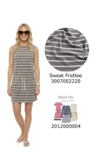 Sweat Frotteestoff Streifen, cremewei� taupe grau