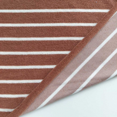 Sweat Frotteestoff Streifen, cremewei� Havanna braun