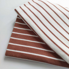 Sweat Frotteestoff Streifen, cremewei� Havanna braun