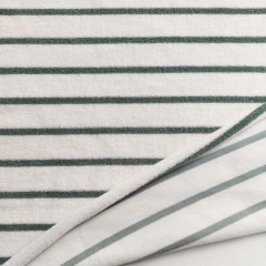 Sweat Frotteestoff Streifen, Salbeigr�n cremewei�