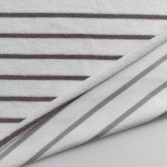 Sweat Frotteestoff Streifen, taupe grau cremewei�