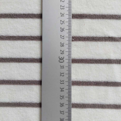 Sweat Frotteestoff Streifen, taupe grau cremewei�