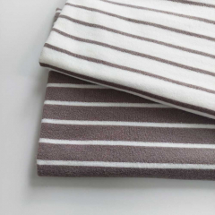 Sweat Frotteestoff Streifen, taupe grau cremewei�