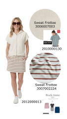 Sweat Frotteestoff Streifen, Havanna braun cremewei�