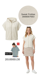 Sweat Frotteestoff Streifen, Havanna braun cremewei�