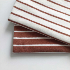 Sweat Frotteestoff Streifen, Havanna braun cremewei�