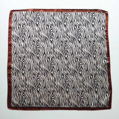 Halstuch Zebramuster quadratisch Schal Bandana Tuch - braun ecrue schwarz