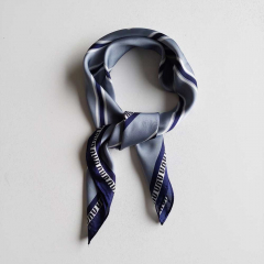 Halstuch Streifen quadratisch Schal Bandana Tuch -dunkelblau grau wei�