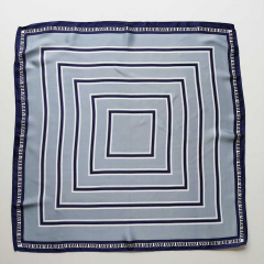 Halstuch Streifen quadratisch Schal Bandana Tuch -dunkelblau grau wei�