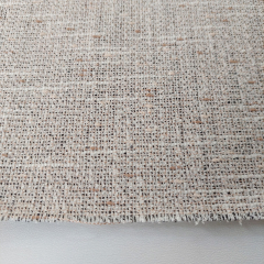 Boucle Stoff Webware meliert beige brown dunkelblau - Made in Italy - Deadstock