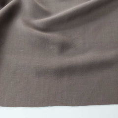 Viskose Leinen Webware Meterware dunkelbraun -  Made in Italy - Deadstock