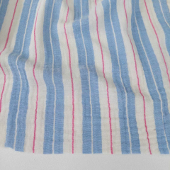 Musselin Stoff Double Gauze Streifen l�ngs, pink wei� hellblau