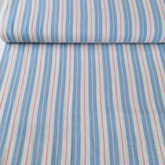 Musselin Stoff Double Gauze Streifen l�ngs, pink wei� hellblau