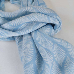 Halstuch Bl�tterdruck - icy blue (hellblau)