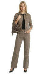 Jeansstoff mit Stretch Colored Denim, muskatnuss (mattbraun)