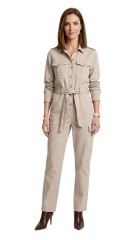 Jeansstoff mit Stretch Colored Denim leicht, beige