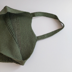 H�kel-Tasche Crochet-Bag H�kelshopper, salbeigr�n