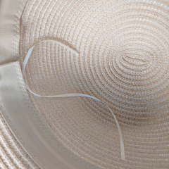 Sonnenhut Schleife Damen Papierstroh - schwarz natur