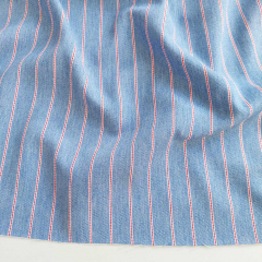 Jeansstoff schmale Streifen Denim Stoff Meterware, rot wei� hellblau