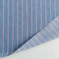 Jeansstoff schmale Streifen Denim Stoff Meterware, rot wei� hellblau