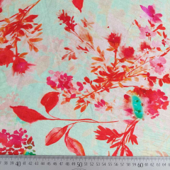 Viskose Krepp Stoff, orange rot mint