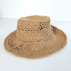 Sonnenhut Strohhut f�r Damen Papierstroh - beige