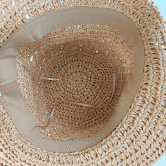 Sonnenhut Strohhut f�r Damen Papierstroh - beige