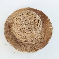 Sonnenhut Strohhut f�r Damen Papierstroh - beige