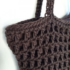 H�kel-Handtasche rechteckig - dunkelbraun