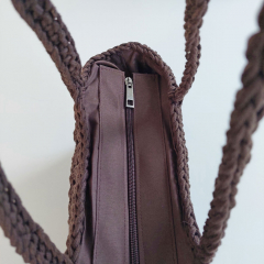 H�kel-Handtasche rechteckig - dunkelbraun