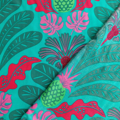 Viskose Stoff Webware Ornamente, pink mint petrol