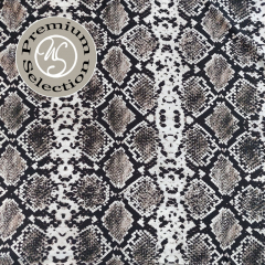 Einzelst�ck 2 m Viskosestoff Schlangenmuster Snake Print- wei� taupe schwarz - Made in Italy