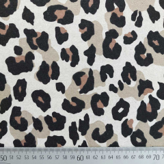 Canvas Stoff Webware Leoparden Muster, schwarz braun ecrue