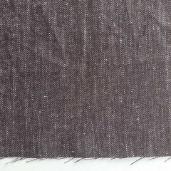 Denim Leinen Stoff mit Stretch Jeansstoff Meterware, dunkelbraun