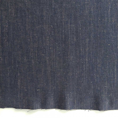 Denim Leinen Stoff mit Stretch Jeansstoff Meterware, dunkelblau camel