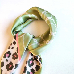 Halstuch Leoparden Muster Seile, hellgr�n rosa