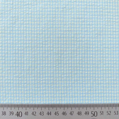 Seersucker Stoff kariert Meterware Vichy Karo, hellblau hellgelb (Butter Yellow)