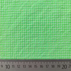 Seersucker Stoff kariert Meterware Vichy Karo, neongr�n wei�