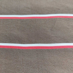 Seide Viskose Stoff schmale Streifen - wei� rot braun - Made in Italy