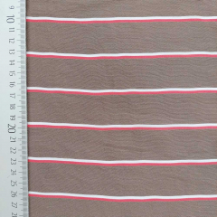Seide Viskose Stoff schmale Streifen - wei� rot braun - Made in Italy