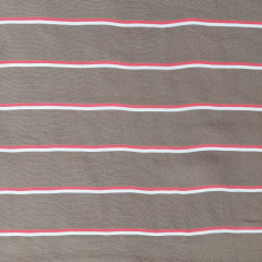 Seide Viskose Stoff schmale Streifen - wei� rot braun - Made in Italy