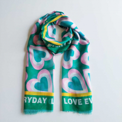Halstuch Schal  Everyday Love, gr�n rosa