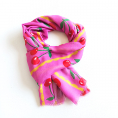 Halstuch Schal  Kirschen pink rot gr�n