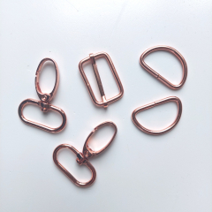 Taschenzubeh�r Set D-Ringe Karabiner Schieber 25 mm, kupfer